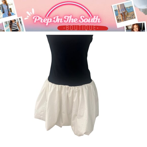 Camila Coelho Black Strapless Bubble Hem Mini Dress - Size M - Pre-owned Like Ne - Picture 9 of 11